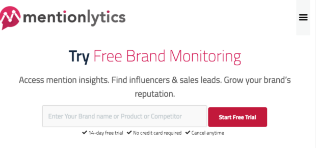 Mentionlytics Try Free Brand Monitoring