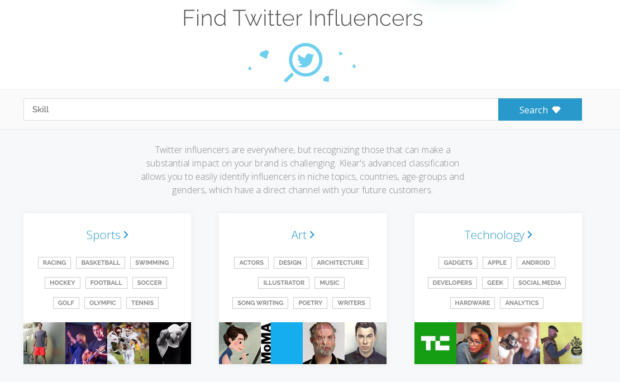 Klear Find Twitter Influencers