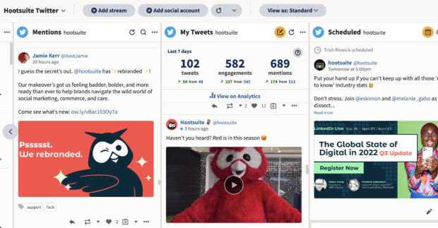 Hootsuite Twitter mentions overview