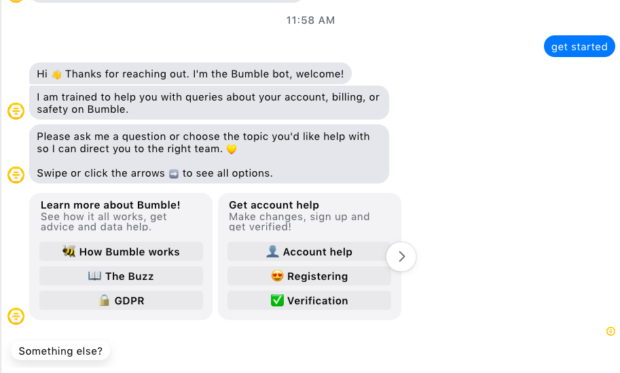 Bumble Facebook messenger bot