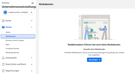 Meta-Business-Einstellungen für Werbekonten
