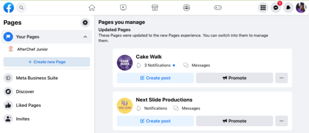 create Facebook page with desktop preview