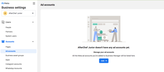 Meta Business Settings ad accounts
