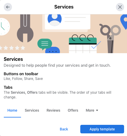 services template help people find services and access reviews