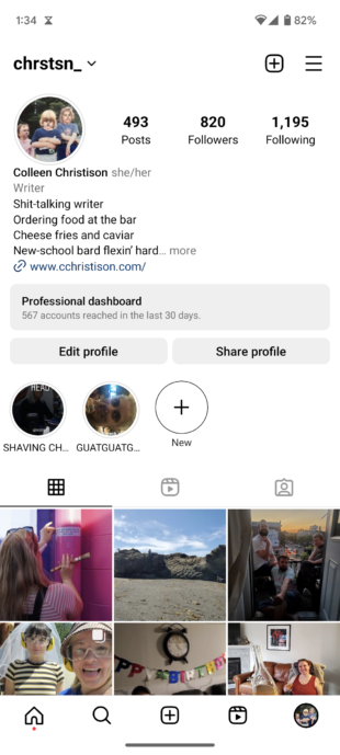 hamburger icon on profile - How to find your Instagram Reels History