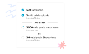 YouTube Shorts monetization criteria 500 subscribers and 3 valid public uploads