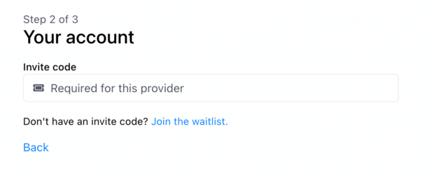If you have an invite code, the app will prompt you to enter it in step 2