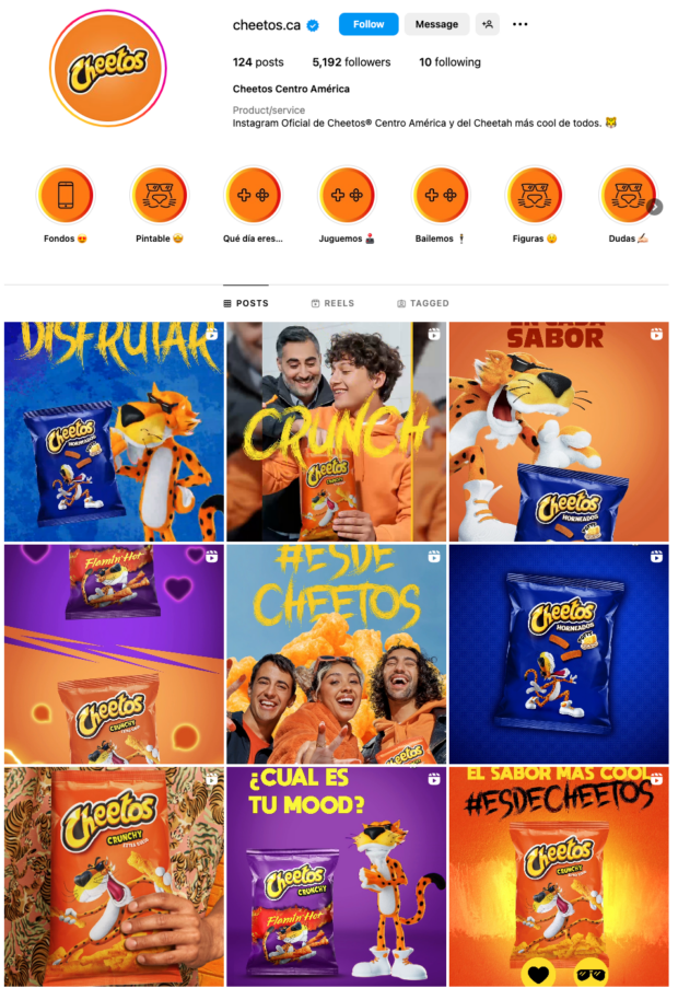 Cheetos Central America orange aesthetic and bold design