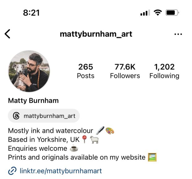 Matty Burnham Art ink and watercolor prints