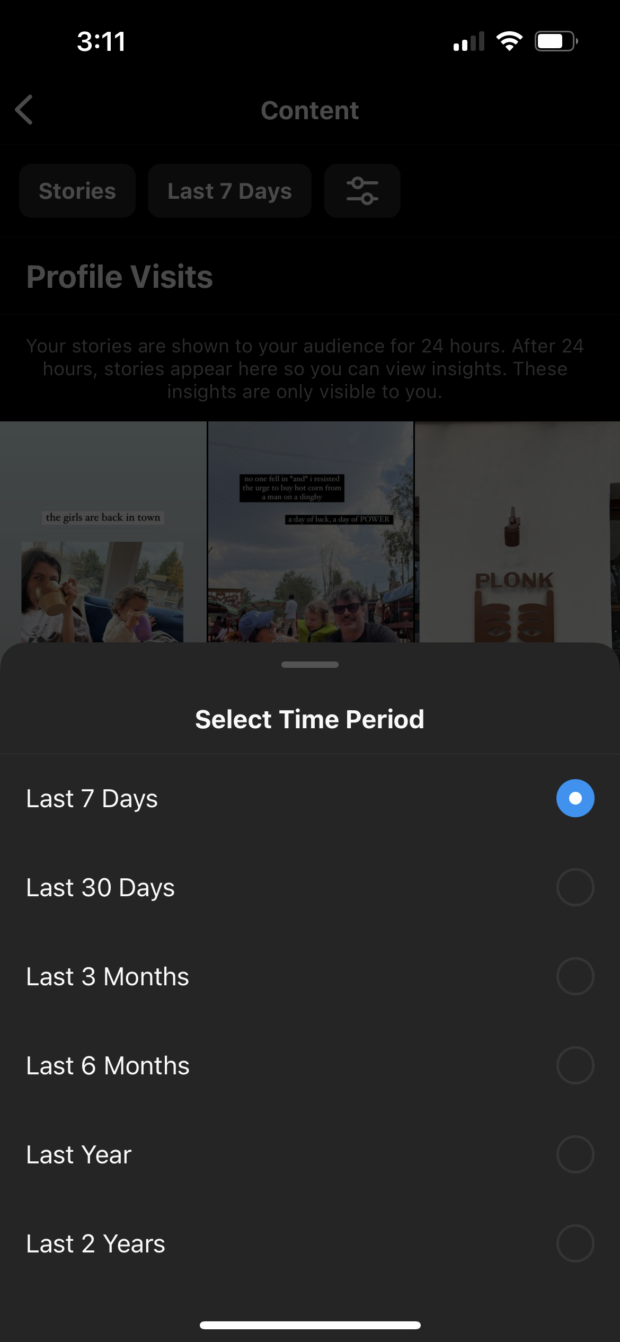 select time period last 7 days