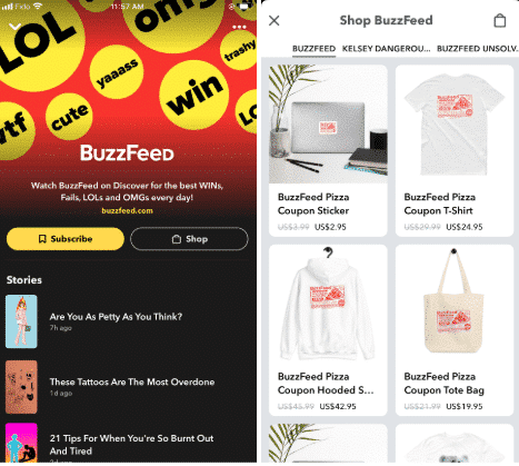 Buzzfeed Snapchat Store