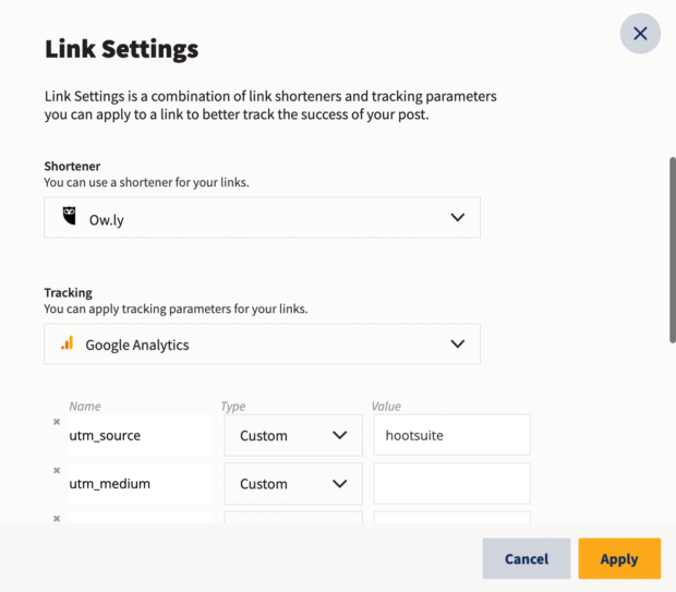 Link Setting Ow.ly Shortener and URL Tracking