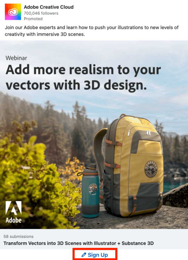 Adobe Creative Cloud add more realism 3D design sign up