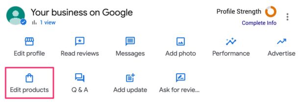 Your business on Google edit products