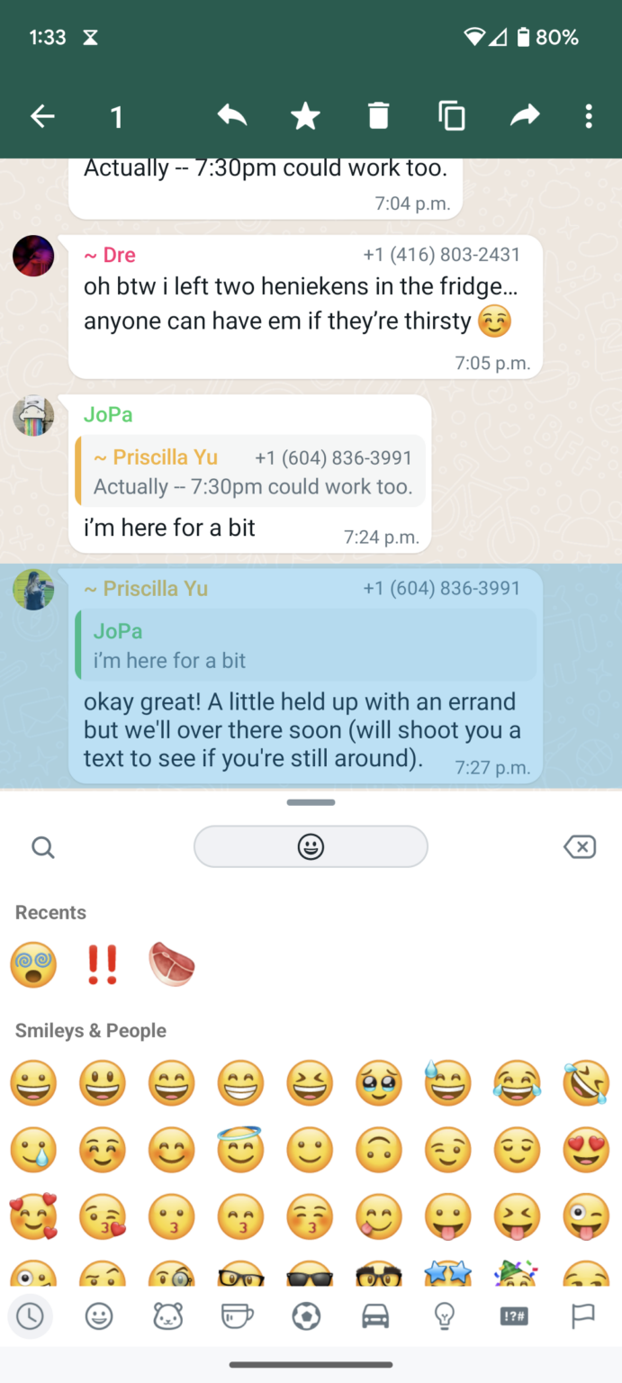 meaning of new emoji in whatsapp
