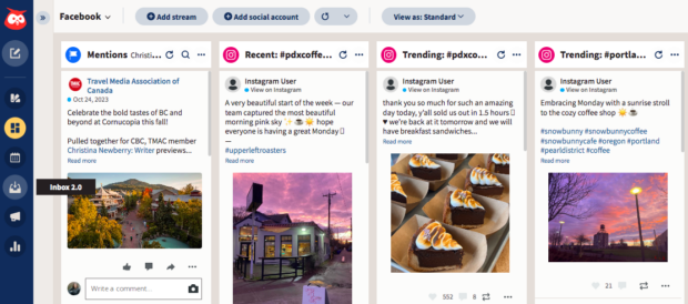 Hootsuite Streams Facebook and Instagram ads