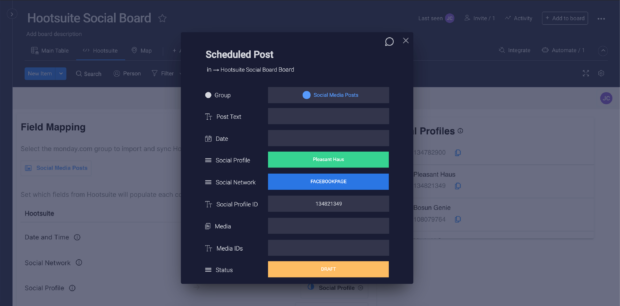 Schedule a post in Monday.com