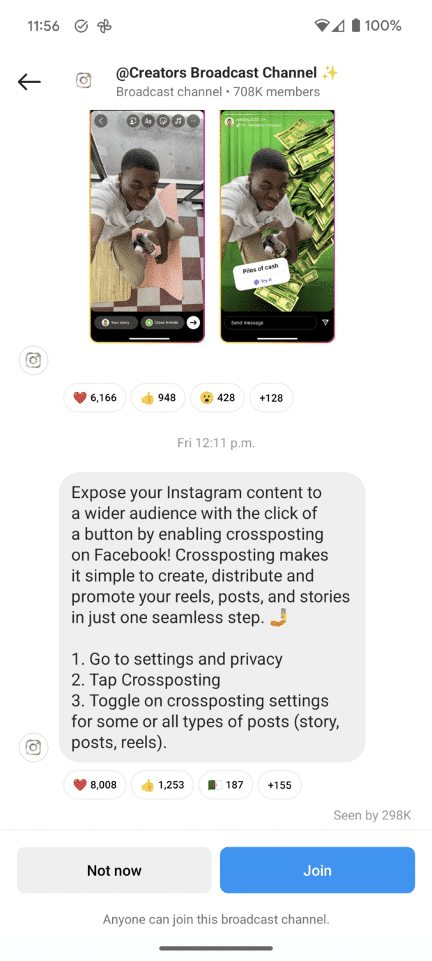 broadcast channels on instagram