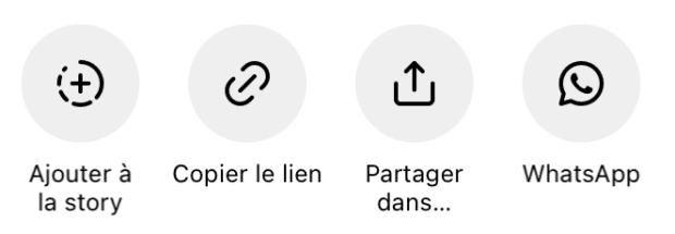 option pour partager un reel Instagram sur différentes plateformes