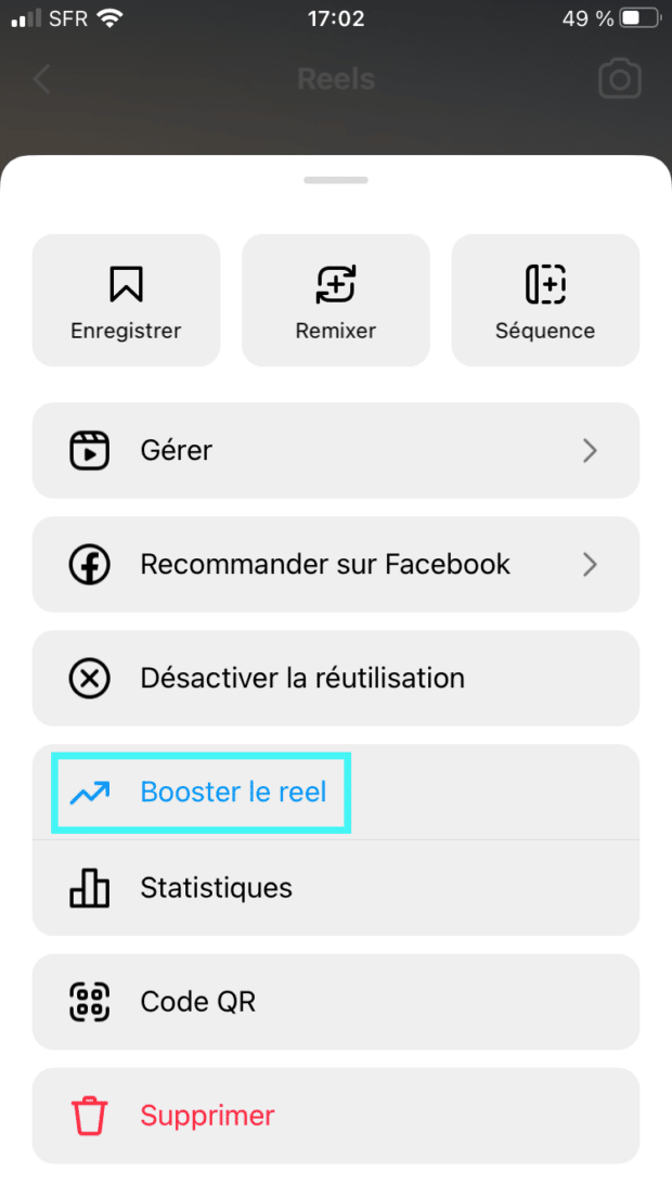 option booster le reel