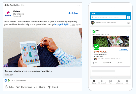 FixDex improve customer productivity LinkedIn image ad