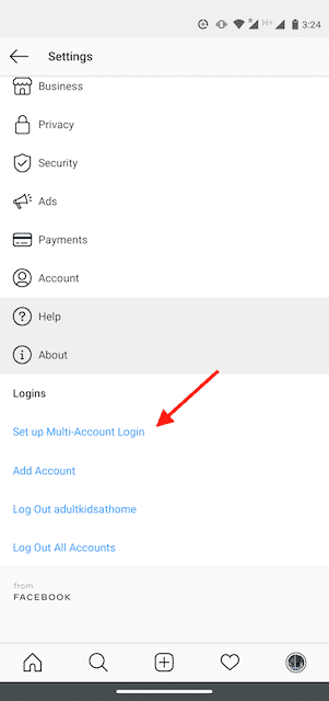 Configuration d'une connexion multi-compte