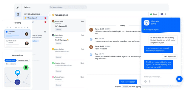 ai chatbot responses shown in tidio desktop app