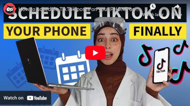 Thumbnail linking to Hootsuite Youtube video explaining how to schedule tiktok posts