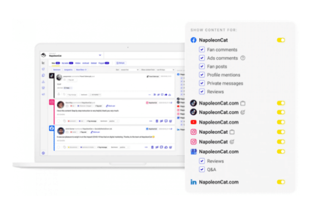 Napoleoncat social inbox dashboard