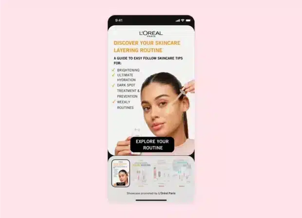 L'Oreal discover your skincare layering routine Showcase pin