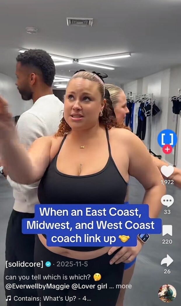 Solidcore performing the Beez in the Trap trend for a TikTok video