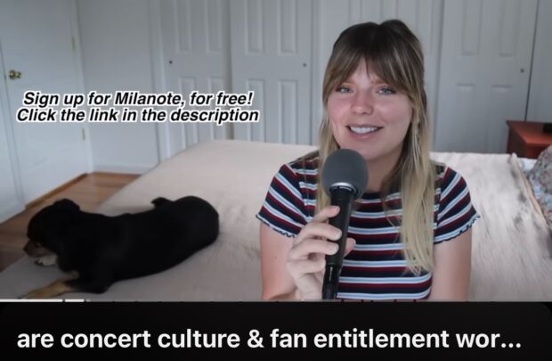 YouTuber Tiffany Ferg  promotes Milanote in a sponsored segment during a YouTube video