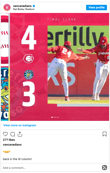 Instagram post from the account vancanadians 