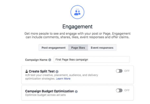  Option de choix de participation lors de la configuration d'une publicité Facebook 