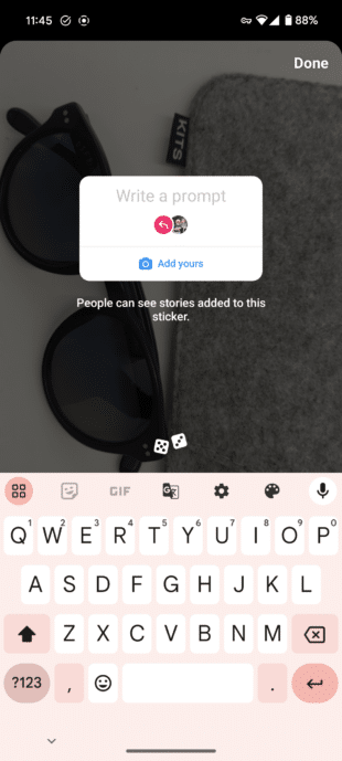 Add Yours Instagram Stories sticker