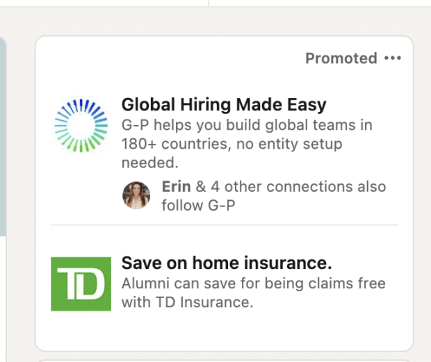 text ad example for linkedin ads