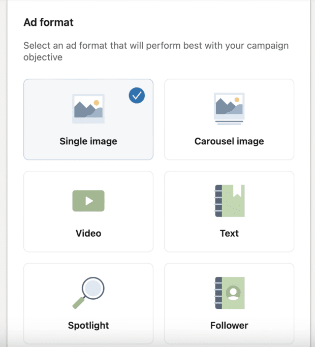 LinkedIn ad format