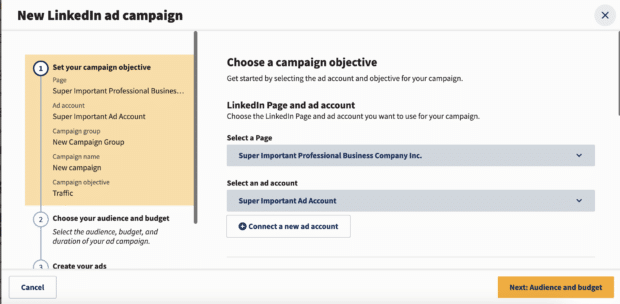 Choose a campaign objective