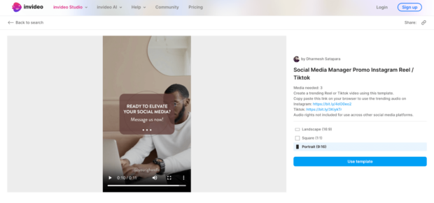 Best AI tools for social media: Invideo