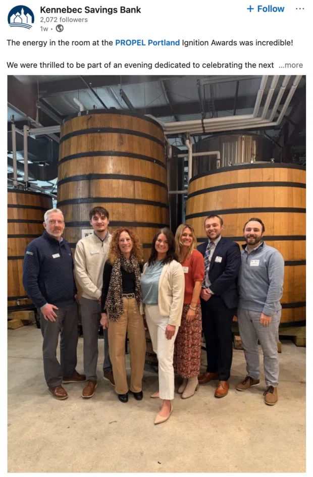 Kennebec Savings Bank example, showing behind-the-scenes content