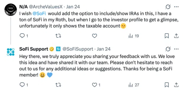 SoFri example offering customer support on social media