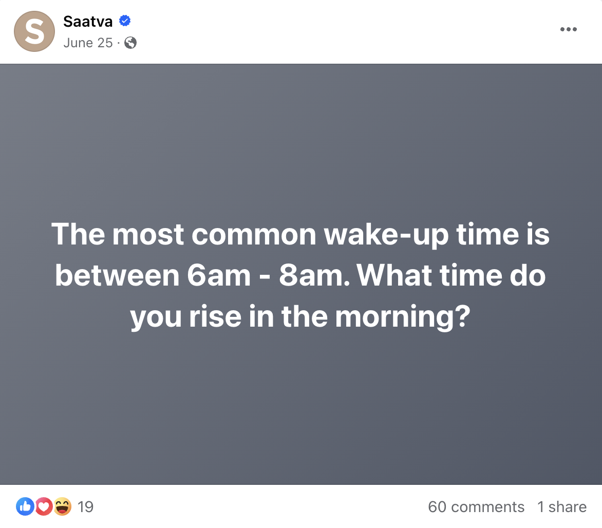 Unlocking The Power Of Facebook Analytics: A Guide For Businesses 18 Saatva most common wake up time question