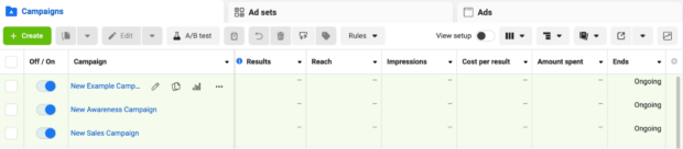 Meta Ads Manager campaigns