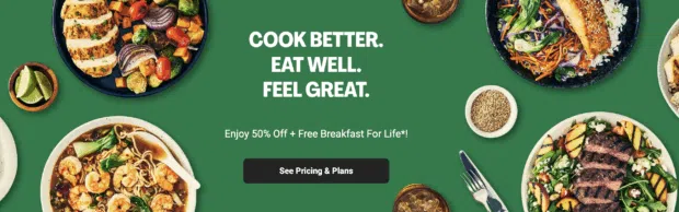 A green HelloFresh promotional banner advertising a Black Friday promo.