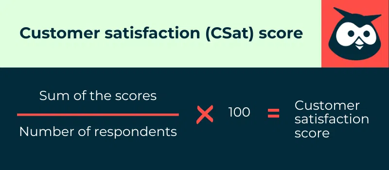 Formula to calculate customer satisfaction score (CSat)