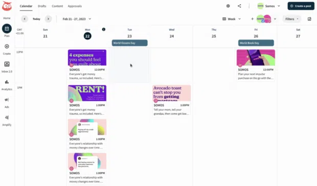 Hootsuite's Planner View