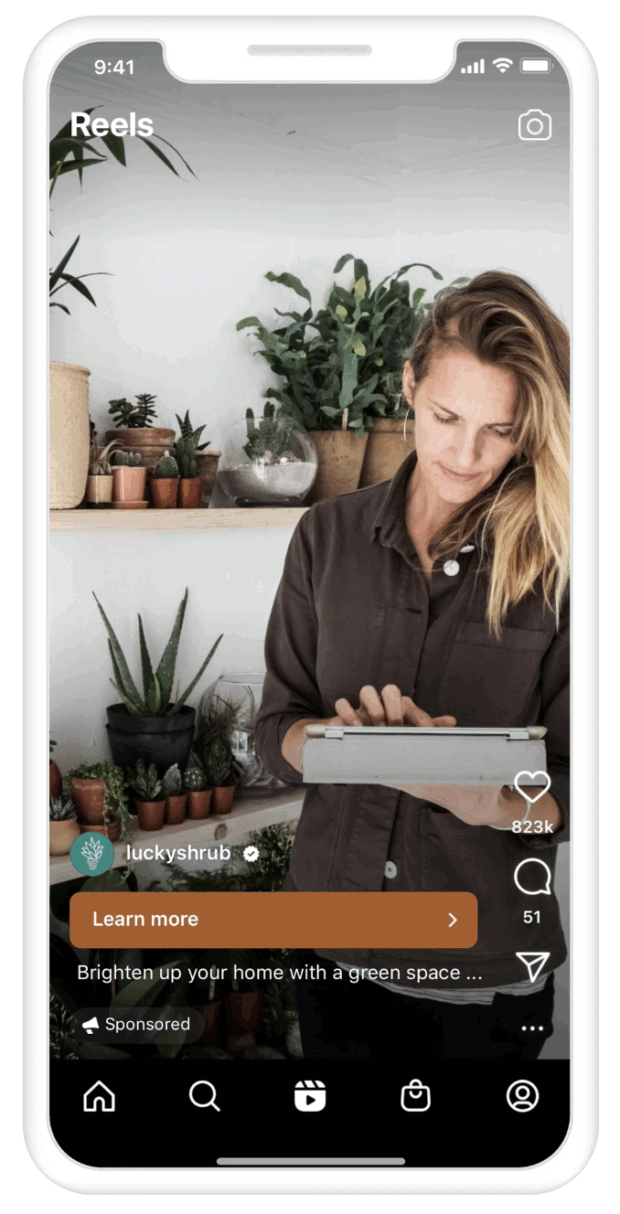 Instagram Reels ad luckyshrub