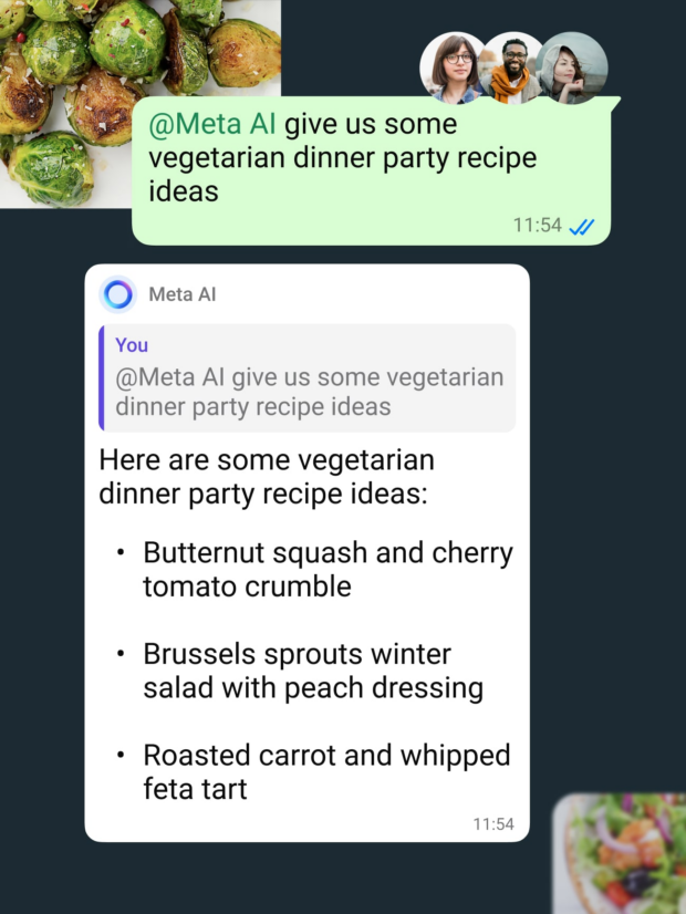 Meta AI dinner party recipes