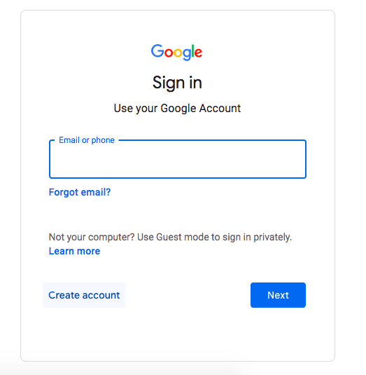 Create a new Google account or sign in