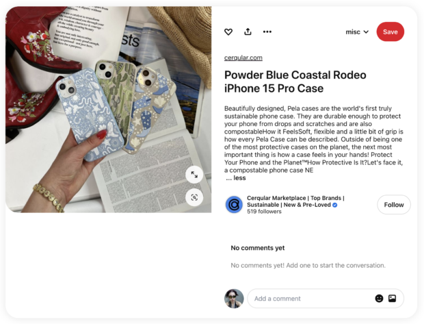 Pin Powder Blue Coastal Rodeo iPhone 15 Pro Case